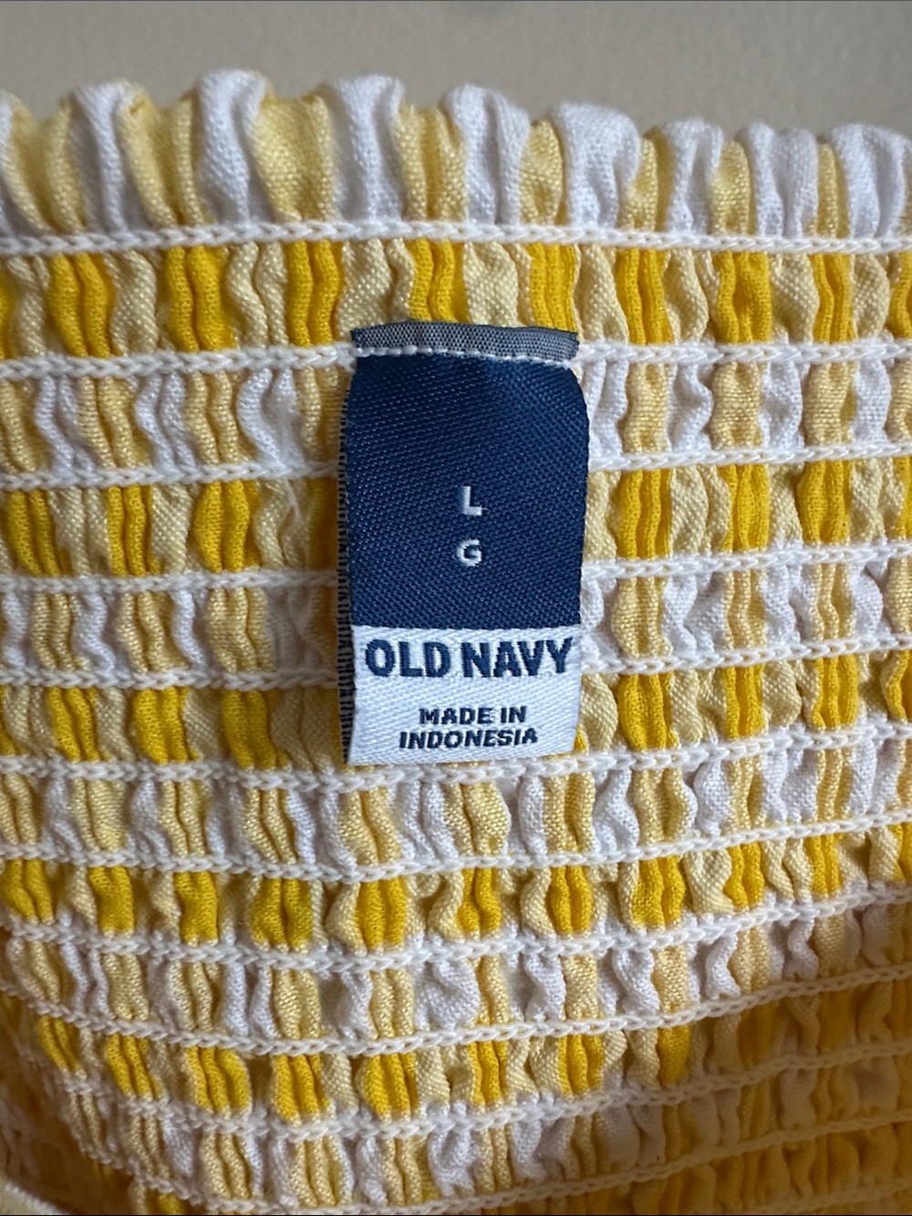 Old Navy Yellow and White Gingham Smocked Dress - Picture 2 of 7